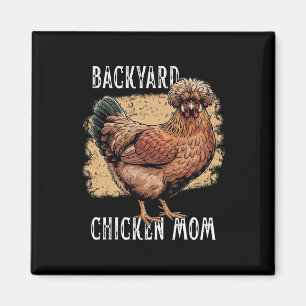 Imán Pollo de patio Diseño de gallina polaca vintage pa