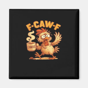 Imán Pollo divertido clásico gráfico retro F Caw F