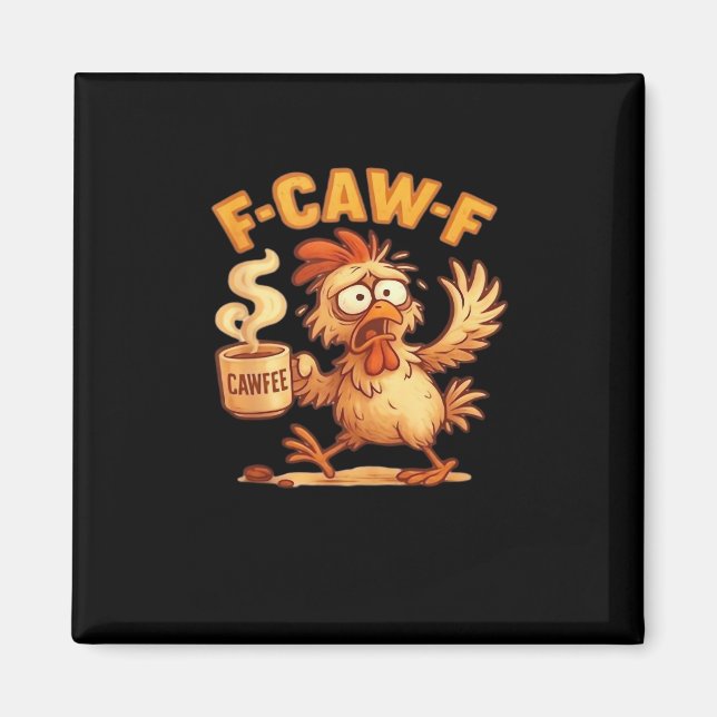 Imán Pollo divertido clásico gráfico retro F Caw F (Frente)