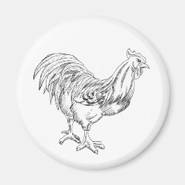 Imán Pollo en pluma y tinta