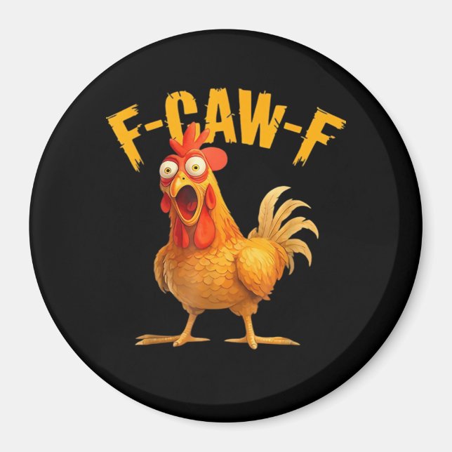 Imán Pollo F-Caw-F Clásico Estilo Retro (Frente)