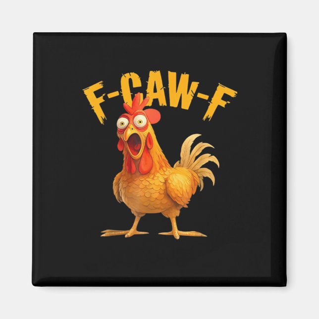 Imán Pollo F-Caw-F Clásico Estilo Retro (Frente)