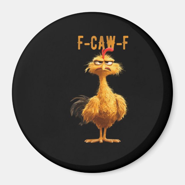 Imán Pollo F-Caw-F Clásico Estilo Retro (Frente)