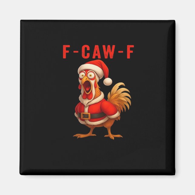 Imán Pollo F-Caw-F Navidad Vintage Cool (Frente)