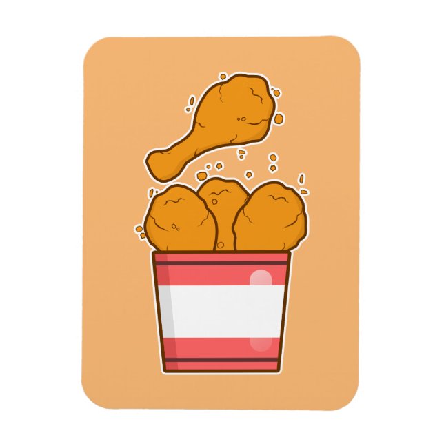 Imán Pollo Frito Con Cubeta (Vertical)