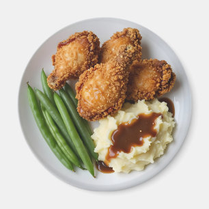 Imán Pollo Frito, Puré de Papas y Judías Verdes