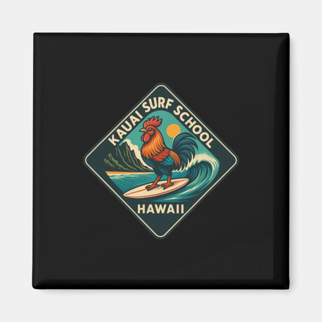 Imán Pollo Kauai Surf Rooster  (Frente)