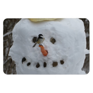 Imán Pollo sobre la garganta de Snowman