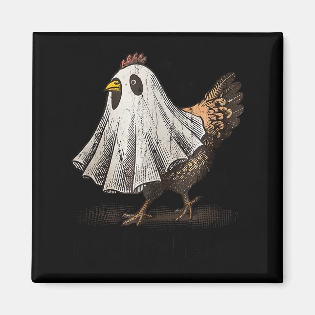 Imán Pollo Ultrygeist, Fantasma de Pollo, Divertido Hal (Frente)