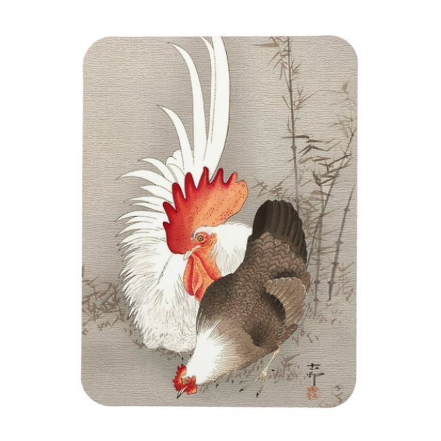 Imán Pollo y Gallo de Ohara Koson (Vertical)