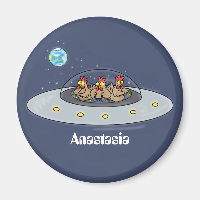 Imán Pollos divertidos en el ilustracion del personaliz (Frente)