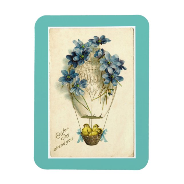 Imán Pollos Vintales De Pascua En Globo (Vertical)