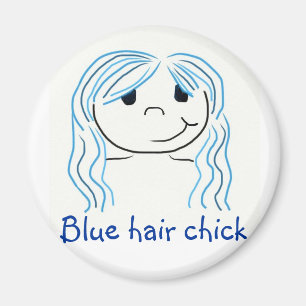 Imán Polluelo azul del pelo