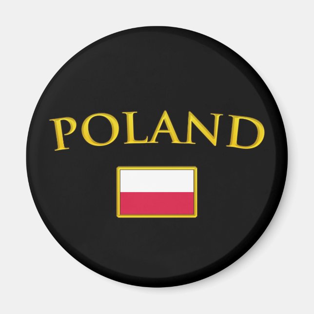 Imán Polonia Dorada (Frente)