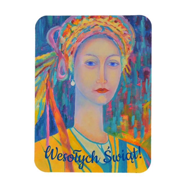 Imán Polonia Feliz Navidad Wesołych Świąt regalo (Vertical)