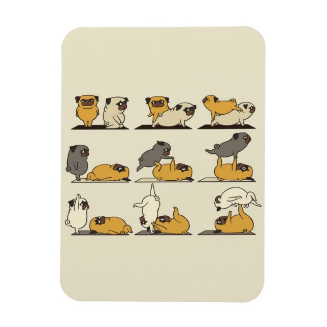 Imán Polos de Bulldog francés de yoga| Amantes del Yoga (Vertical)