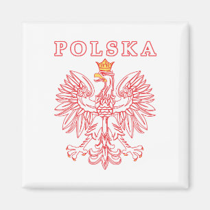 Imán Polska Con Águila Polaca Roja