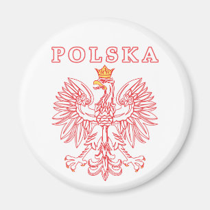 Imán Polska Con Águila Polaca Roja
