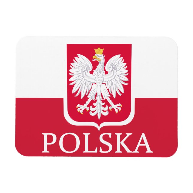 Imán Polska Polska Bandera Polaca Escudo de armas Flex  (Horizontal)