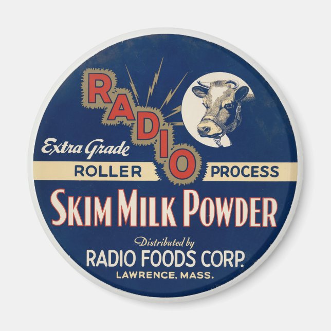 Imán Polvo De Leche De Grado Extra De Radio. (Frente)