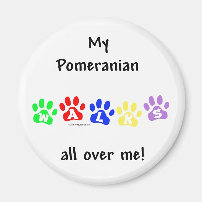 Imán Pomerania Camina Por Mi - Magnet (Frente)
