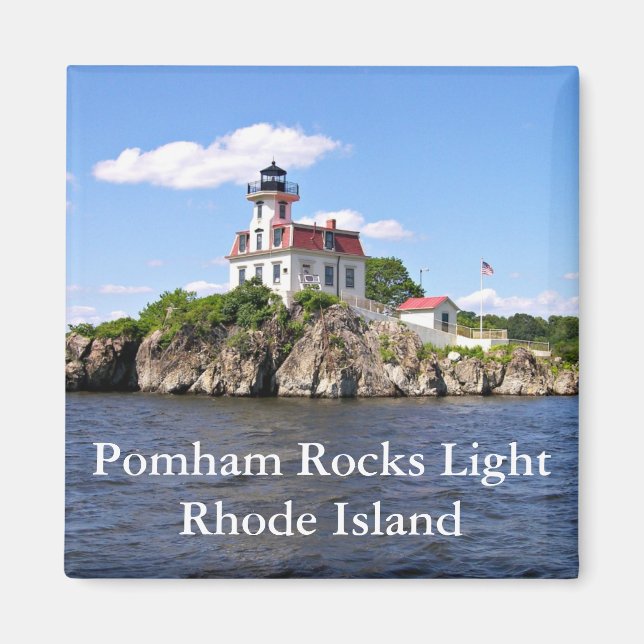 Imán Pomham Rocks Light, Rhode Island Magnet (Frente)
