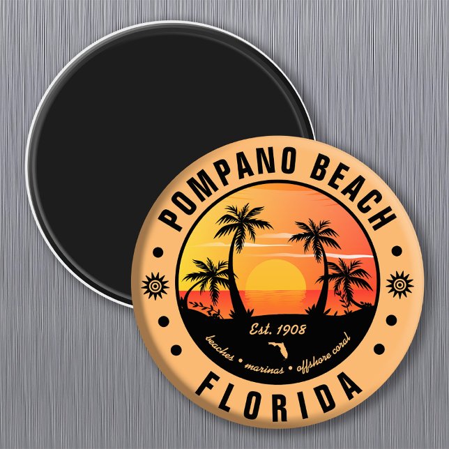 Imán Pompano Beach Florida Retro Sunset Souvenir 80 (Subido por el creador)