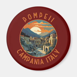 Imán Pompeya Campania Italia Círculo retro perturbado