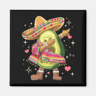 Imán Poncho Mexicano Divertido Cinco De Mayo Aguacate D
