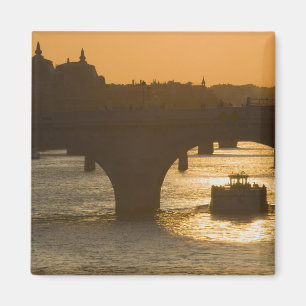 Imán Pont Neuf, Seine, puesta de sol, París, FranciaMu