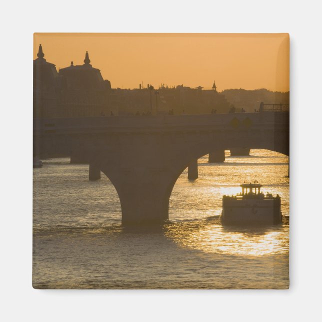 Imán Pont Neuf, Sena, puesta de sol, París, FranciaMuse (Frente)