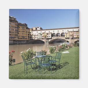 Imán Ponte Vecchio y tabla a lo largo de Arno Rive