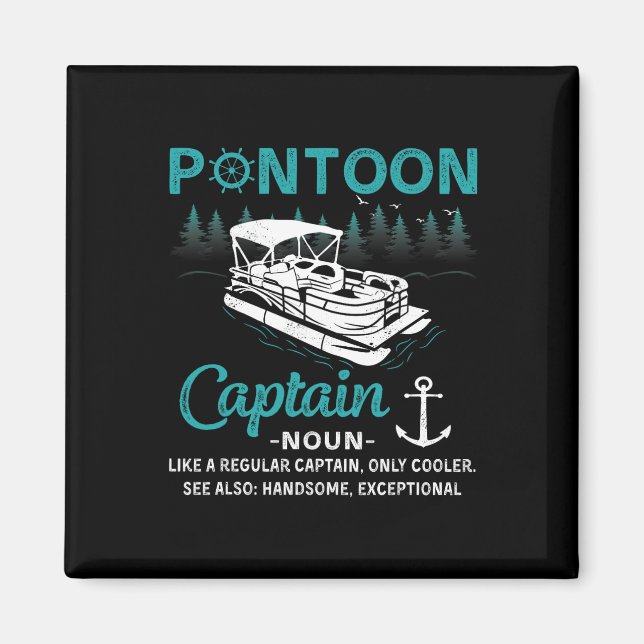 Imán Pontoon Captain Definition Funny Pontoon Boat Boat (Frente)