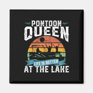 Imán Pontoon Queen Funny Boating Lake Pontooning Mujere