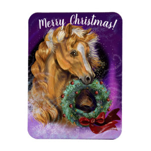 Imán Pony con Navidades Wreath