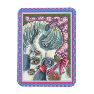 IMÁN PONY MADRE Y POTRILLA DE SAN VALENTÍN, CABALLO LIN