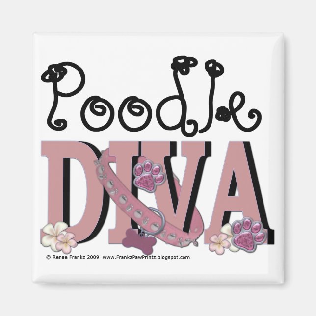 Imán Poodle DIVA (Frente)