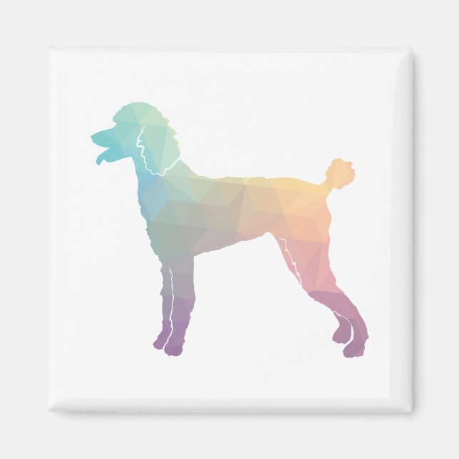 Imán Poodle Geo Silhouette Pastel (Frente)