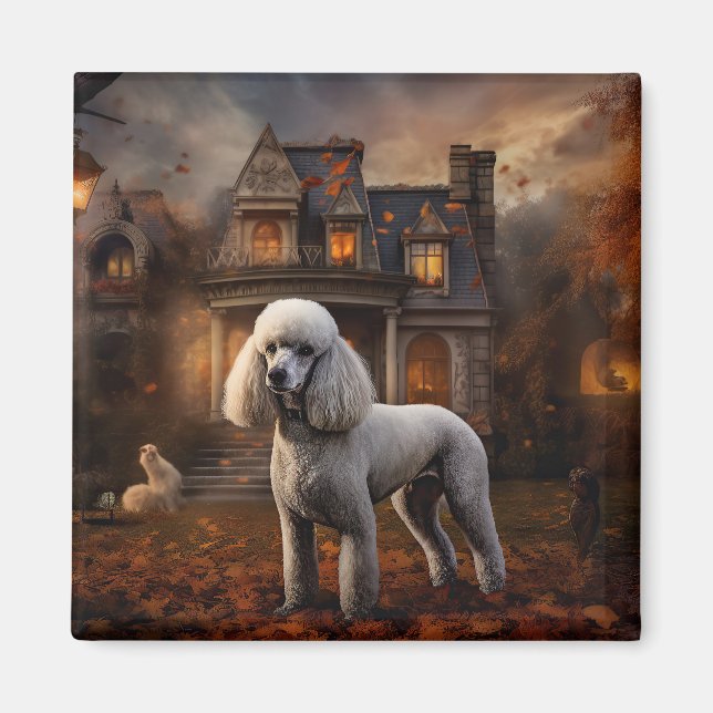 Imán Poodle Halloween Scary (Frente)