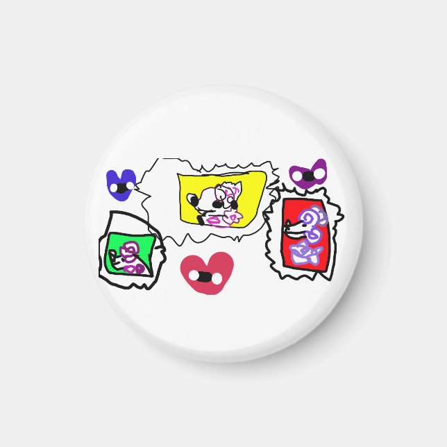 Imán Poodle heart  (Frente)