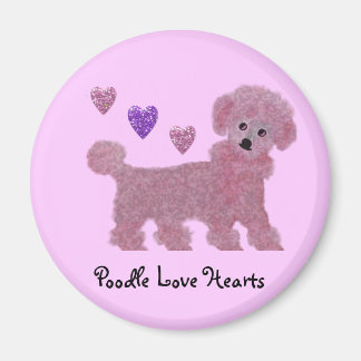 Imán Poodle Love Hearts