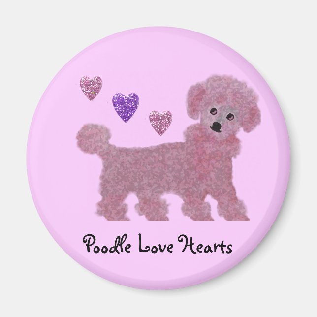 Imán Poodle Love Hearts (Frente)