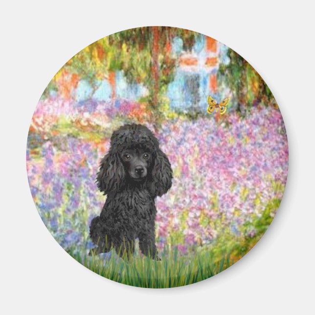 Imán Poodle (negro 1) - Jardín (Frente)