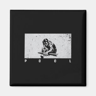 Imán Pool Vintage Billiards Pool Player Funny Billiards