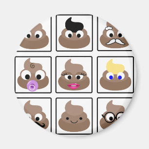 Imán Poop Many Faces