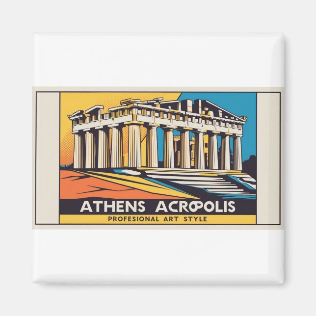 Imán Pop-Art Atenas Parthenon Magnet (Frente)