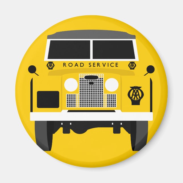 Imán Pop art Classic MK2 Yellow AA Land Rover (Frente)