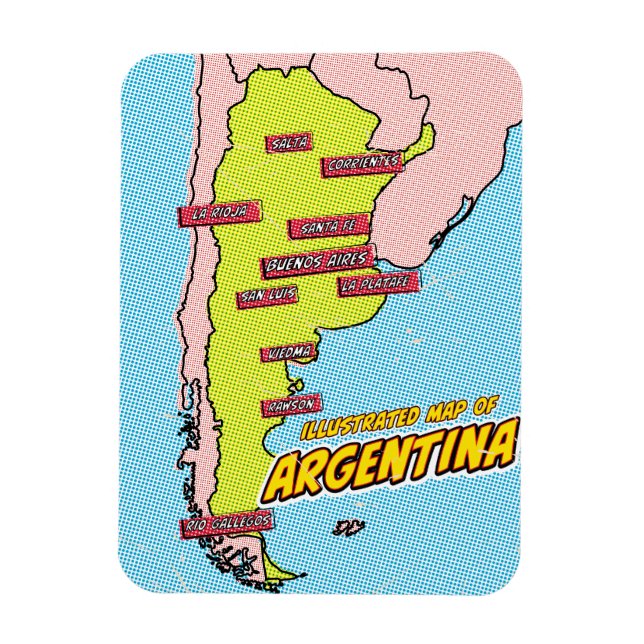Imán Pop Art Ilustrado Argentina (Vertical)