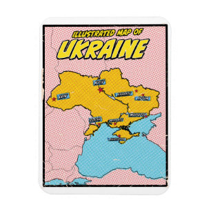 Imán Pop Art Ilustrado Ucrania