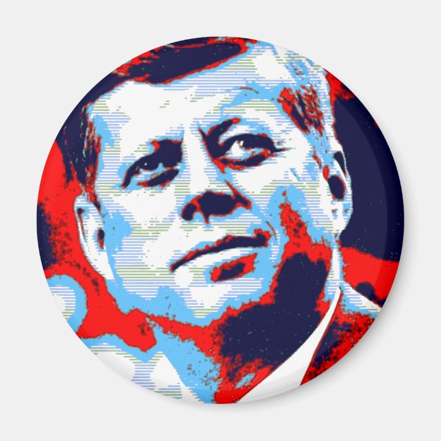 Imán Pop Art JFK John F. Kennedy Blue (Frente)